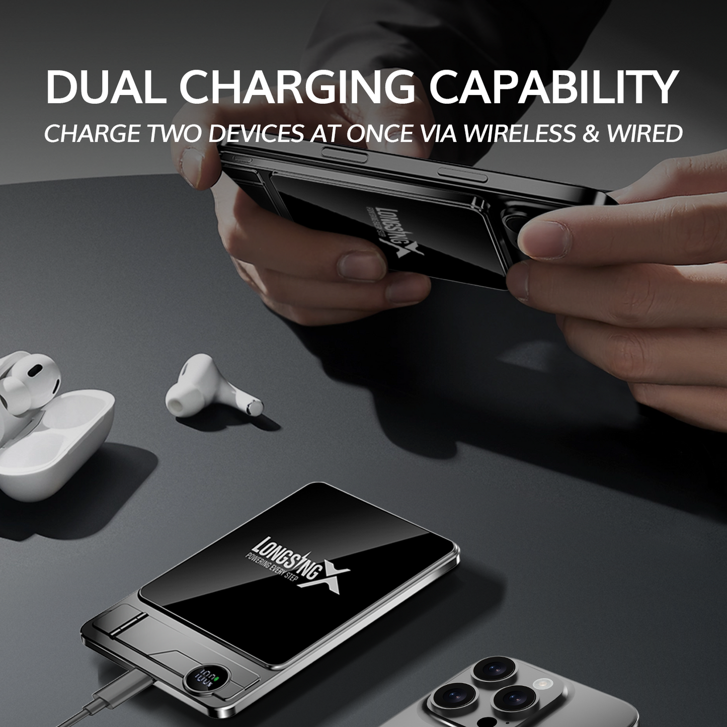 LONGSINGX Magnetic Wireless Charging Power Bank 5,000mAh