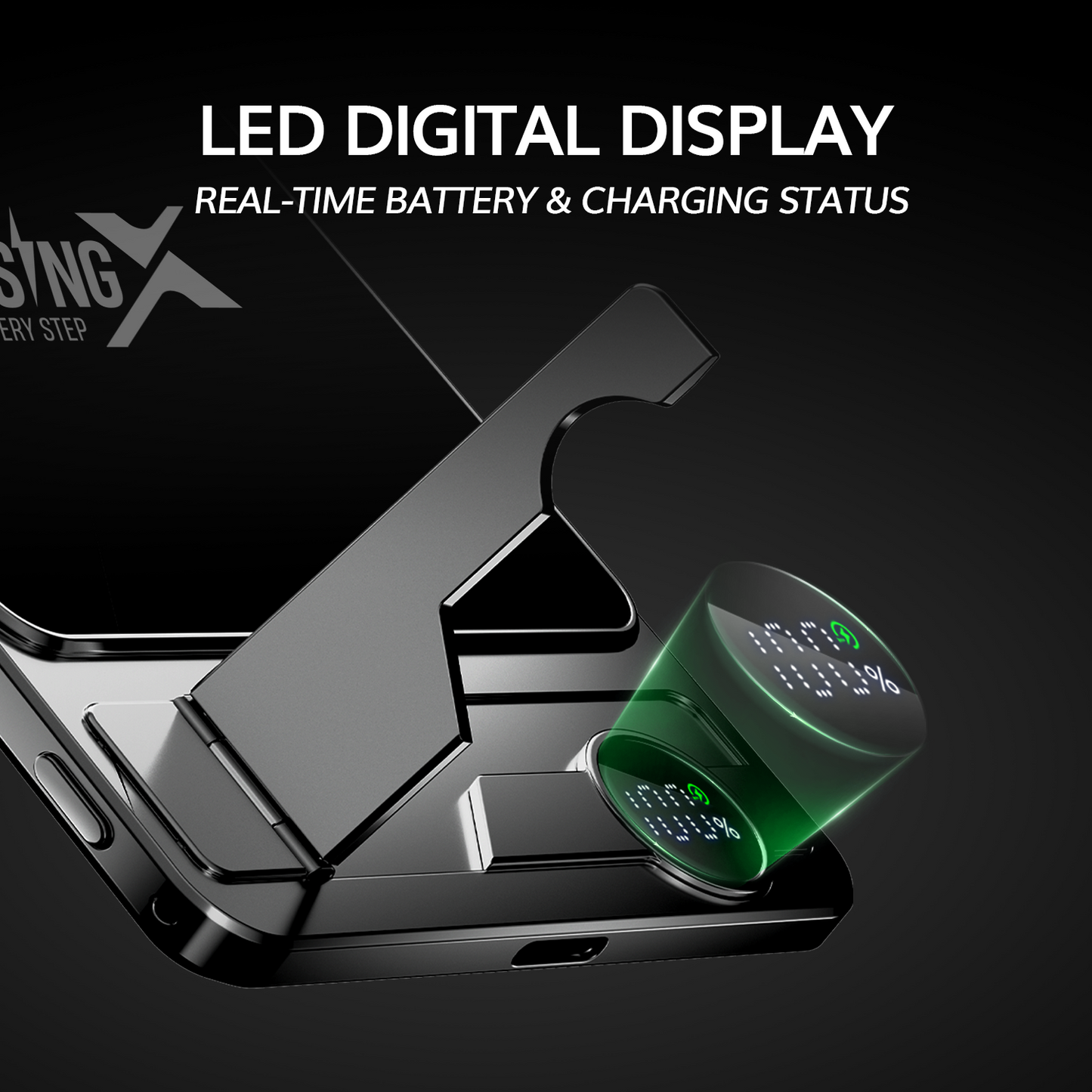 LONGSINGX Magnetic Wireless Charging Power Bank 5,000mAh